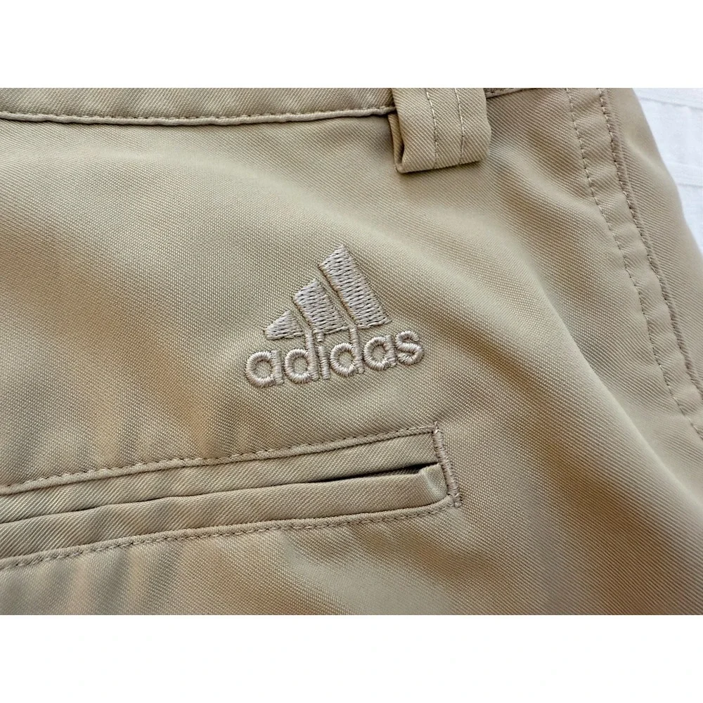 Lot 2 Adidas Golf Bermudas Shorts Men Size 38‎ Tan and Khaki Pockets 9.5
